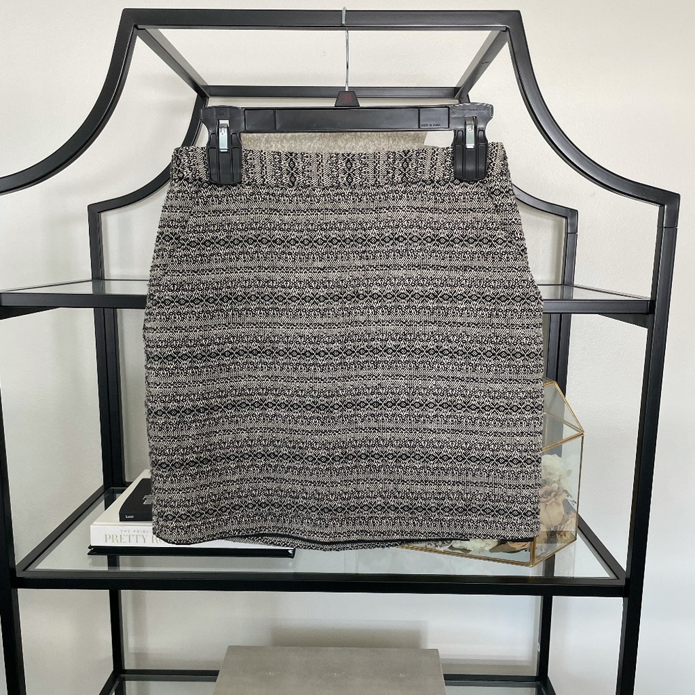 Black and White Patterned Mini Skirt